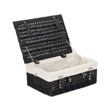 36cm Empty Willow Wicker Picnic Basket with Lining | White | White | One Size