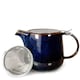 image 1 of Scandi Home 1L Bergen Blue Reactive Glaze Infuser Teapot with Stainless Steel Lid
