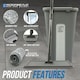 image 4 of Flat Mop and Bucket Set with Swivel Head Built In Wringer and 2 Washable Microfibre Mop Heads