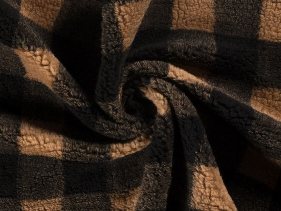 Brown Sherpa Fleece Fur Fabric for Dressmaking, Toy Making, 150cm / 59" Wide - per metre