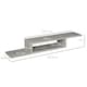 image 7 of HOMCOM Wall Mounted Media Console, Floating TV Stand Component Shelf, Grey
