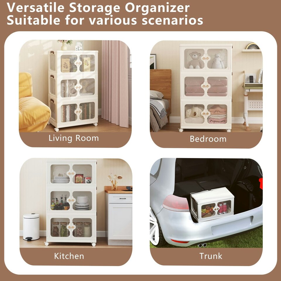 image 1 of COSTWAY 159L Storage Bins Stackable Storage Containers White