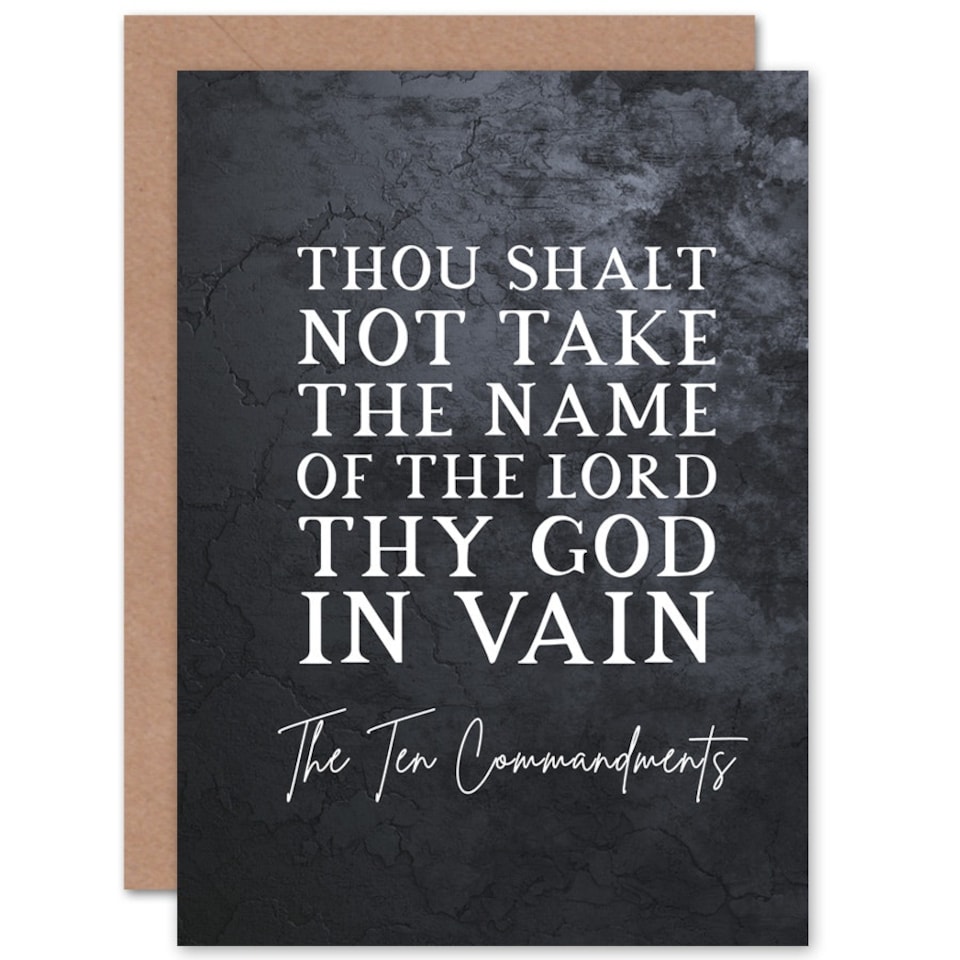 image 1 of Ten Commandments Not Take Name Lord Vain Bible Verse Christian Card