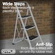 image 10 of Foldable 3 Step Ladder Stepladder Non Slip Tread Safety Steel | White