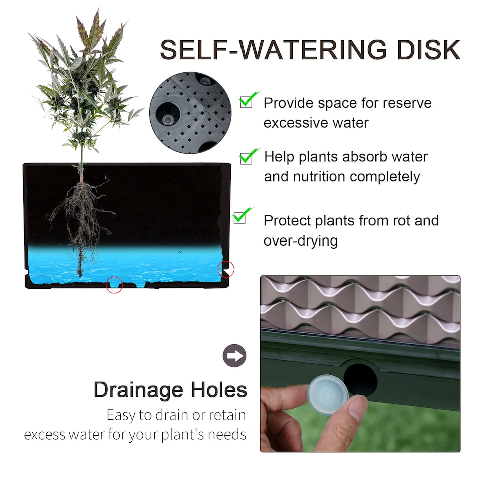 image 1 of Outsunny Set of 2 Raised Garden Bed Elevated Planter Box for Flower, Vegetables