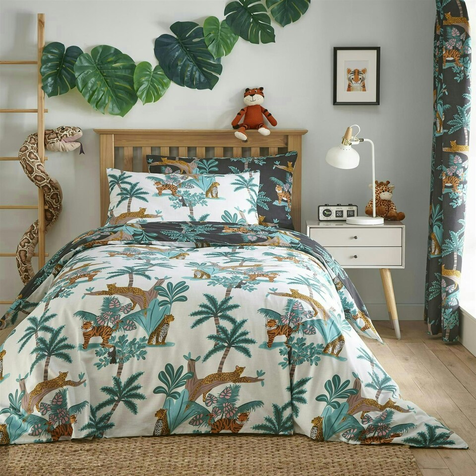 image 1 of Jungle Fever Duvet Cover Set - Black - Single