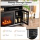 image 6 of COSTWAY 2000W Electric Fireplace Insert Fireplace Black