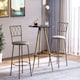 image 2 of HOMCOM Set of 2 Bar Chairs Swivel Armless Upholstered Metal Frame Barstools with Backrest & Footrest, Bronze