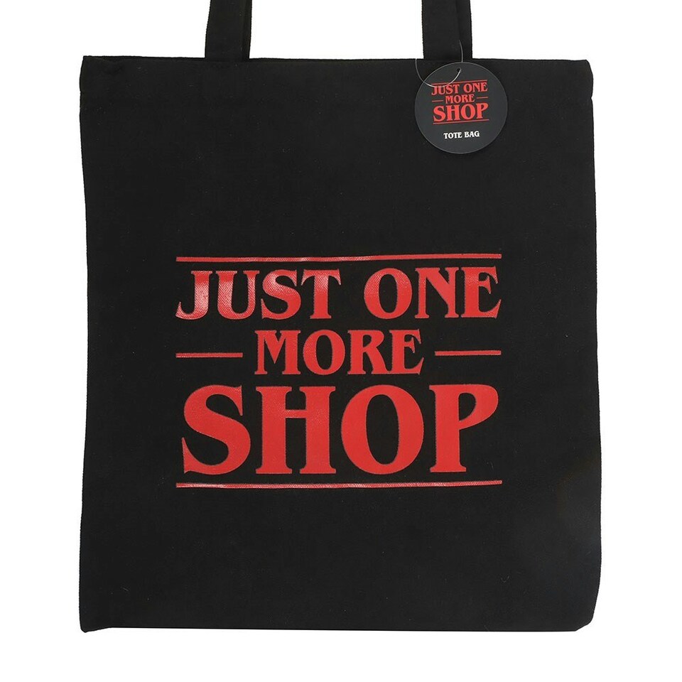 image 1 of Just One More Shop Tote Bag Black