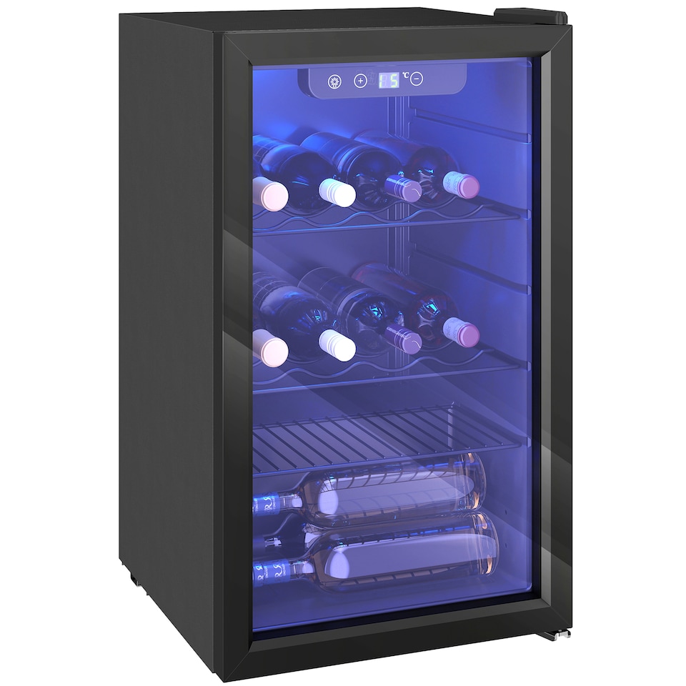 image 1 of HOMCOM 24 Bottle Wine Cooler, 68L Freestanding Drinks Beer Wine Fridge