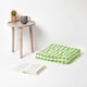 image 2 of Homescapes Green Block Check Cotton Gingham Floor Cushion - 40 x 40 cm | Green | 40 x 40 cm