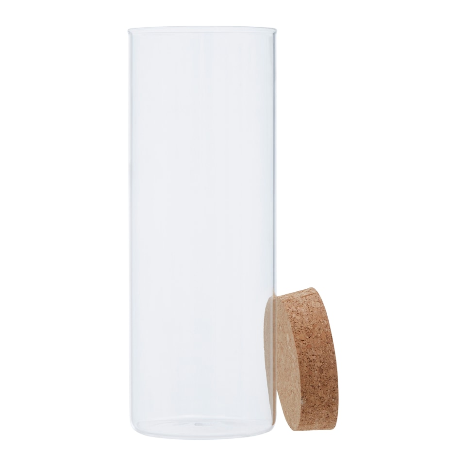 image 1 of Interiors by Premier Extra Large Glass Jar, Eco-Friendly Glass with Airtight Cork Lid and Chalkboard Label, For Storing Spices