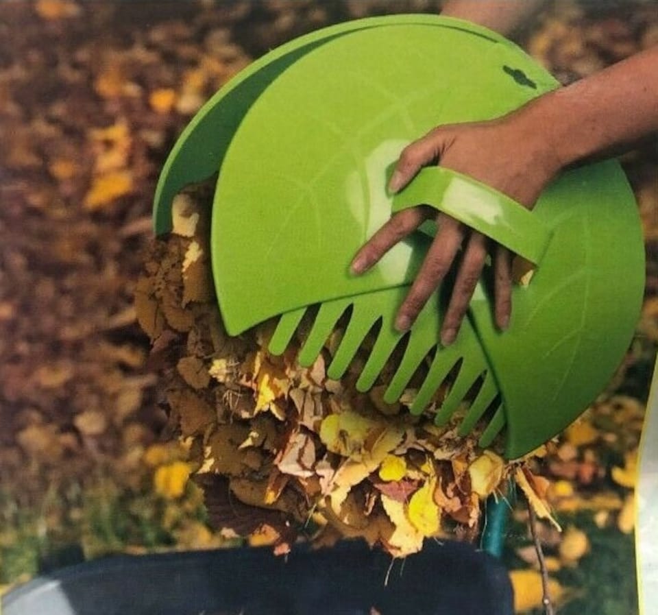 image 1 of 2Pc Large Garden Leaf Grabber Handheld Collector Grabs Gather Leaves Cleaning