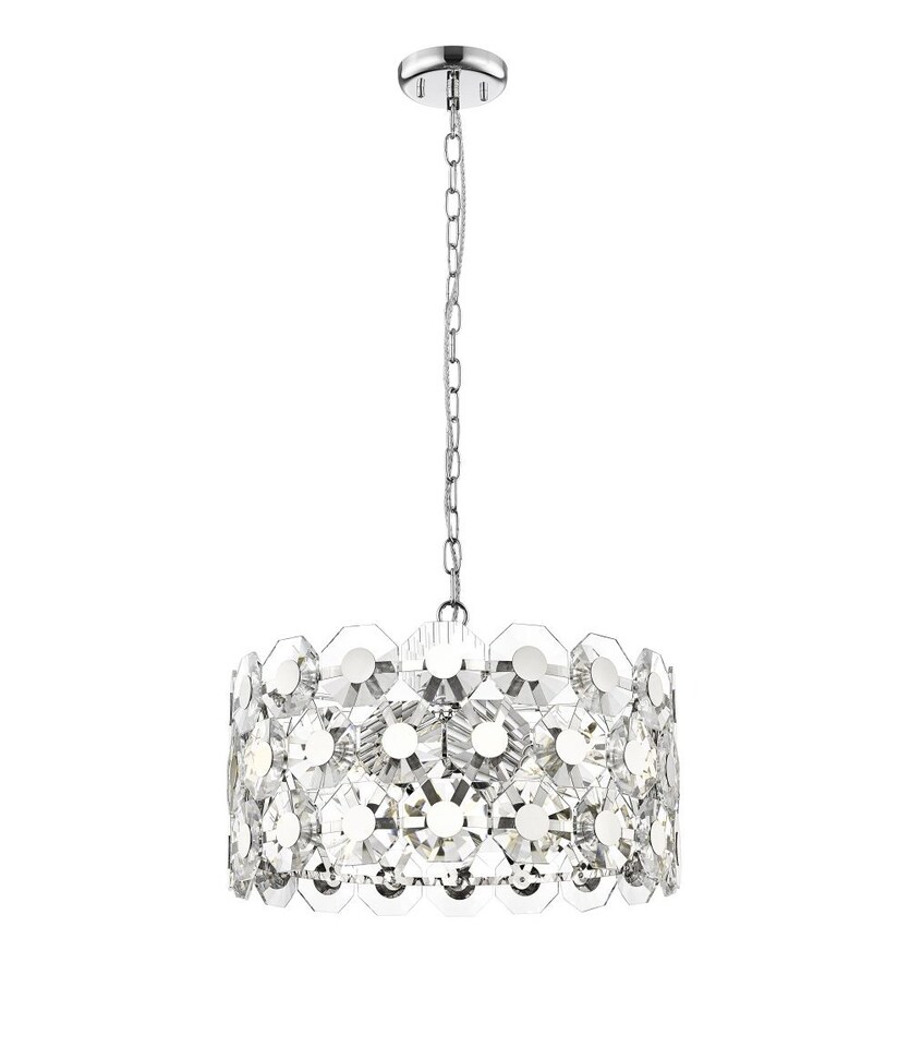 Bahamas 6 Light Chrome Crystal Pendant Ceiling Light