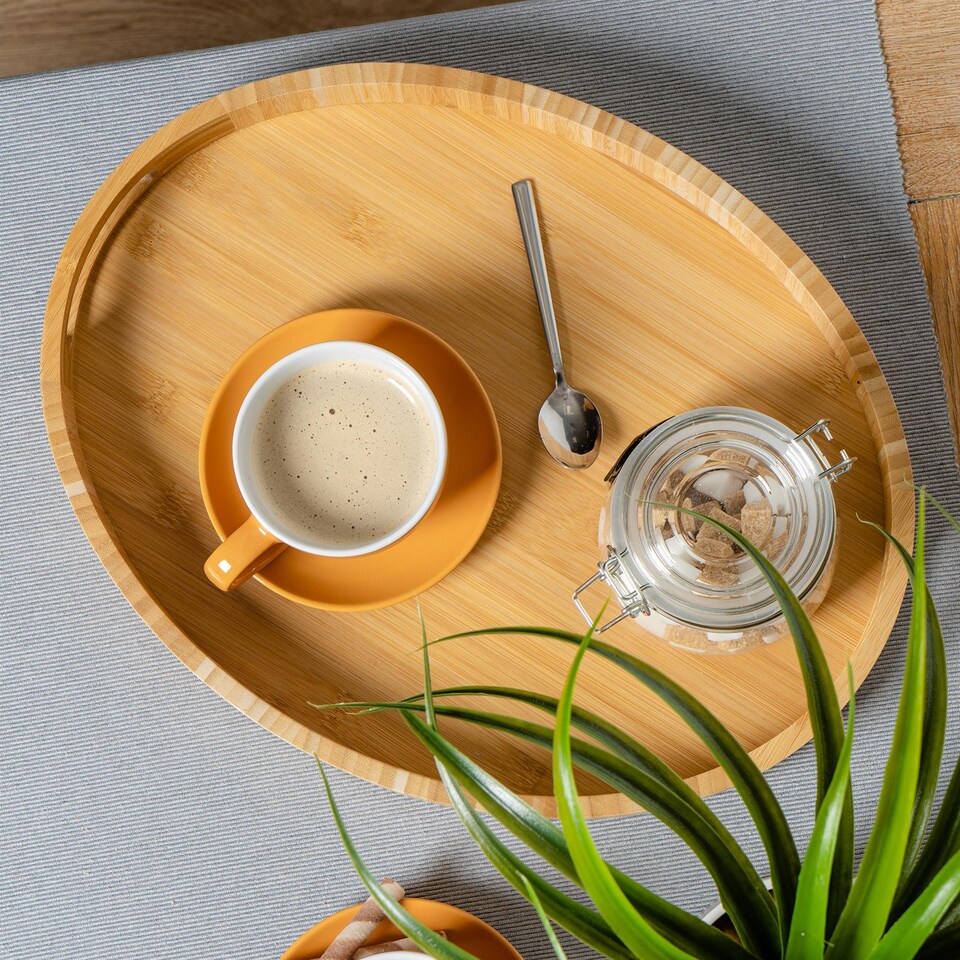 image 1 of Argon Tableware 12 Piece Coloured Cappuccino Cup & Saucer Set - 250ml - Yellow