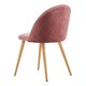 image 4 of Set of 6 Lucia Ergonomic Velvet Dining Chairs with Wooden Legs, Modern Upholstered Accent Chair Red | Rose