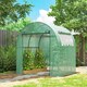 image 2 of Outsunny Walk in Polytunnel Greenhouse with Roll-up Window and Door, Green