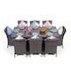 image 2 of Savannah Rectangular 8 Seater Rattan Patio Dining Set | Grey | Grey