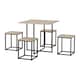 image 1 of Kent 1+4 Stowaway Dining Set - Sonoma Oak Effect/Black Brown