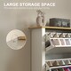 image 6 of HOMCOM 18-Shoe Storage Cabinet 6 Shelves 3 Drawers Tabletop High Gloss White | White | Oak | 1