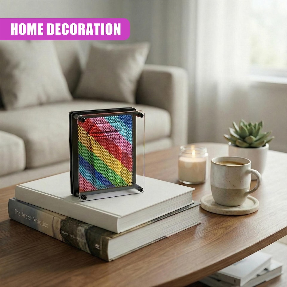 image 1 of The Magic Toy Shop 3D Pin Art Toy Rainbow Sensory Desk Gadget 20x15cm