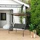 image 2 of Outsunny 3 Seater Garden Swing Seat Bed, Convertible Swing Chair Black | Black
