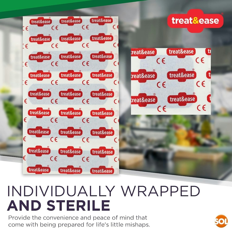 image 1 of SOL 200pk Assorted Blue Plasters for Catering and First Aid - Strong Adhesion