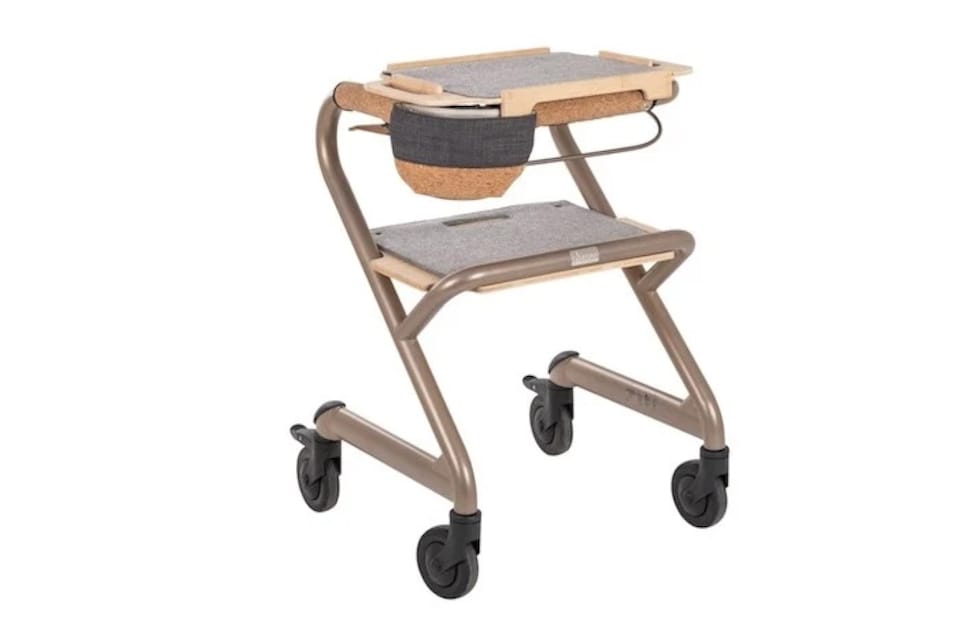 image 1 of Saljol Indoor Rollator Walker with Tray, Seat and Bag