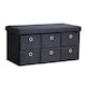 image 1 of Folding Ottoman Storage Bench 6 Drawer Compact Space-Saving Furniture | Black