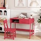image 5 of COSTWAY Kids Desk and Chair Set with Drawer Pink