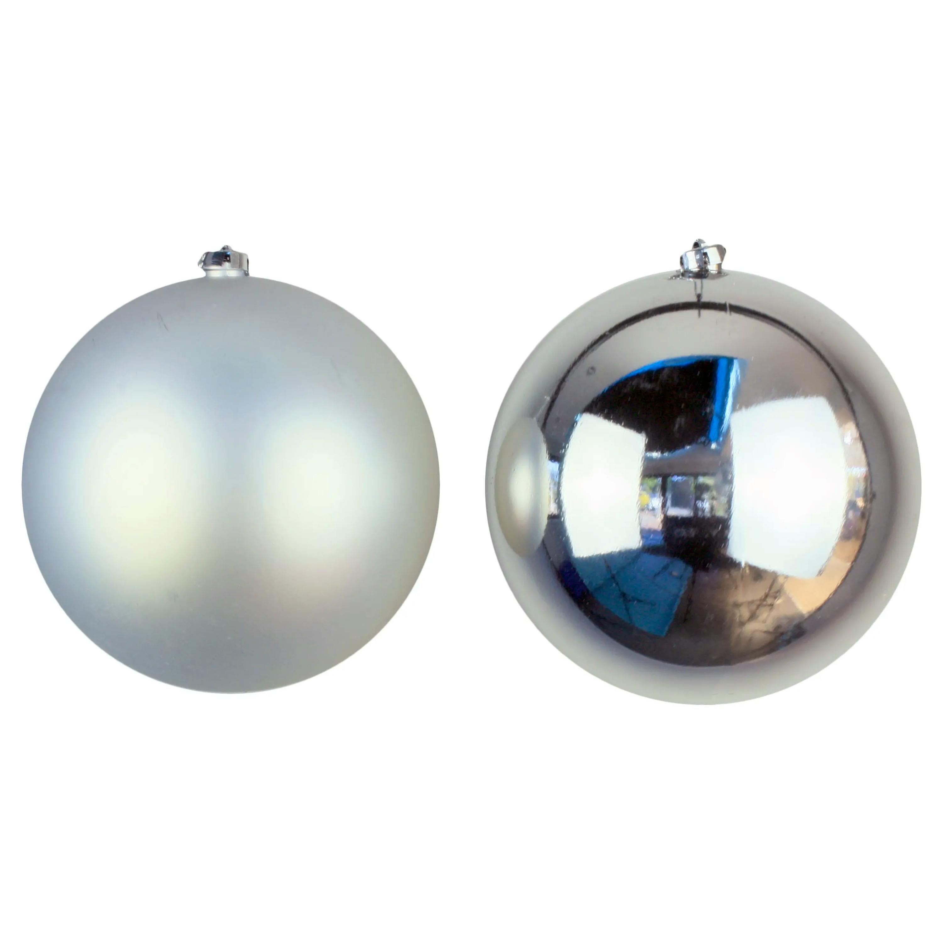 Christmas Tree World 20cm Bauble Set Shiny/Matte (12 pc) - Silver