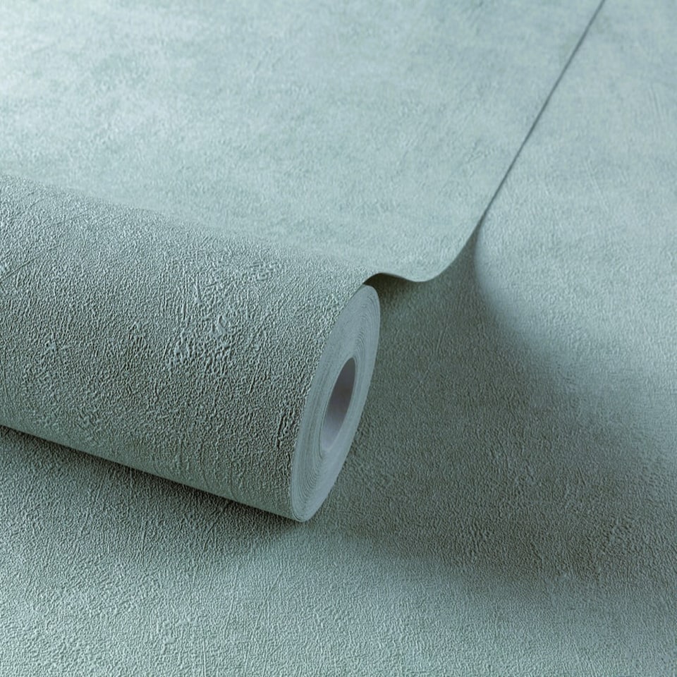 image 1 of Grandeco Annabella Distressed Plaster Textured Wallpaper, Aqua | Blue | Aqua | 5.32