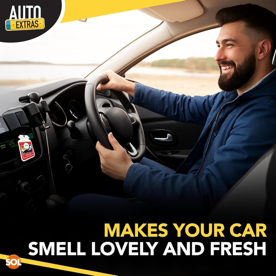 image 1 of 6pk Jar Candle Air Fresheners – New Car & Cotton Fresh Scents, Long-Lasting Odour Eliminators for Vehicles, Hanging Car Fresheners