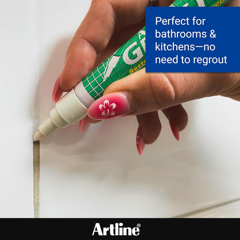 image 1 of Artline Grout Marker Pens Cream 2 Pack