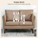image 4 of HOMCOM 2 Seater Sofa, Modern Small Sofa with Thicken Cushion, High-Resilience Foam, Rubber Wood Legs, Leathaire Upholstered Loveseat Settee for Living Room, Bedroom, Home Office, Light Brown | Brown | Two Seater