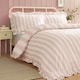 image 2 of Catherine Lansfield Seersucker Frill Stripe Duvet Cover Set | Pink | King