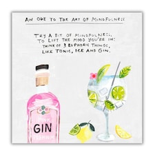 Gin Birthday Card, Birthday Card For Her, Friend Birthday Card, Mindfullness Three Things Tonic, Ice & Gin Birthday Card for Female, Multi-Colour