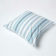 image 4 of Homescapes Cotton New England Stripe Cushion Cover - 60 x 60 cm | Blue | Blue | 60 x 60 cm