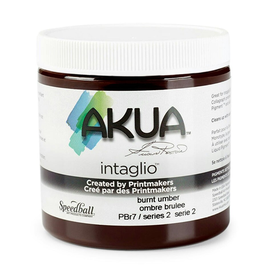 Speedball Intaglio Water Based Printing Ink, Burnt Umber, 8oz