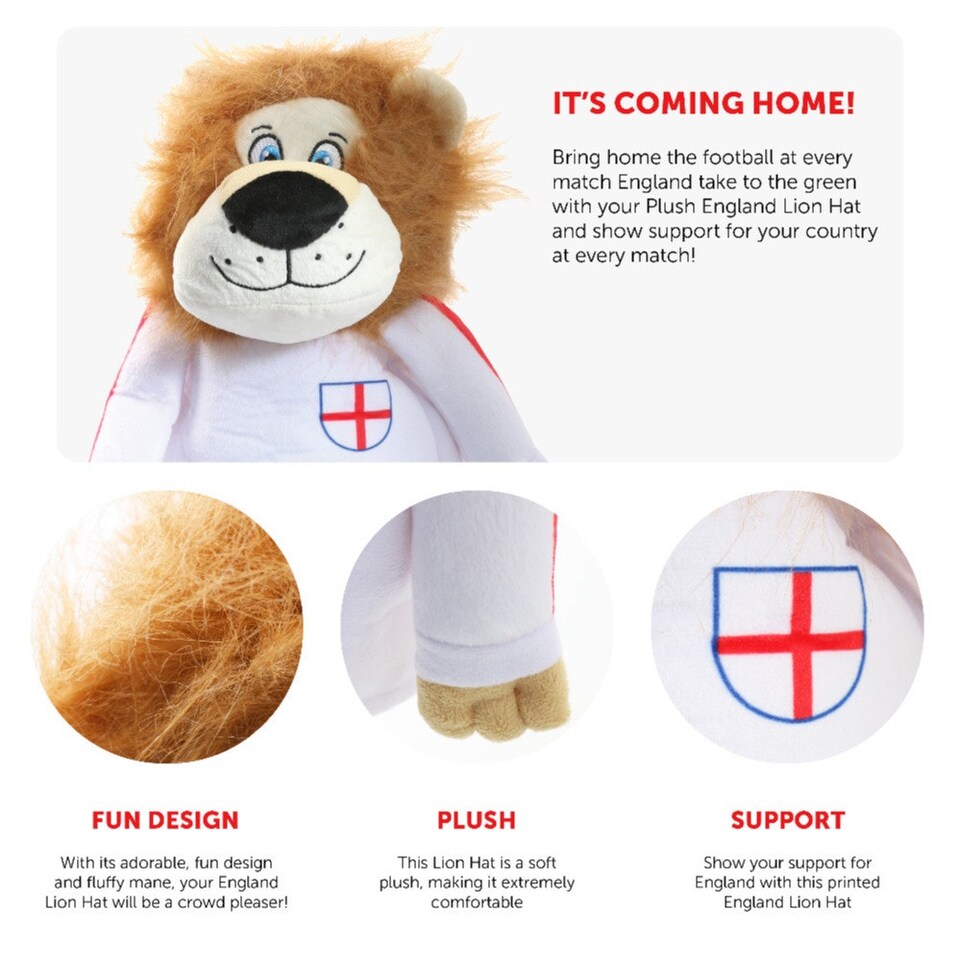 image 1 of Pack of 1 England Lion Football Hat Red | One Size