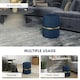 image 5 of HOMCOM Round Pouffe Storage Footstool with Cushioned Top Hidden Space Blue