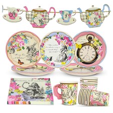 Talking Tables Alice Wonderland Tea Party Tableware Set - 16 Pack