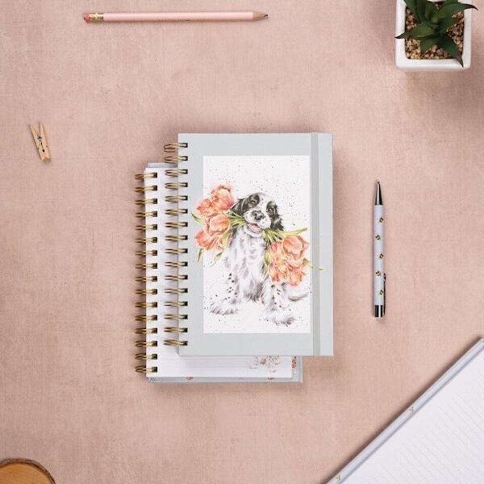 image 1 of Wrendale Designs Blooming with Love A5 Notebook Dusky Blue