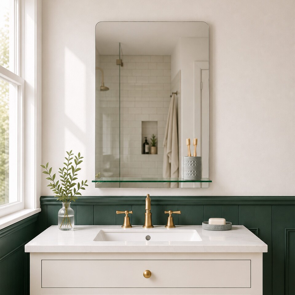 image 1 of Showerdrape Rochester Rectangular Wall Mounted Frameless Bathroom Mirror 70 x 50cm | Chrome | Mirror | 1
