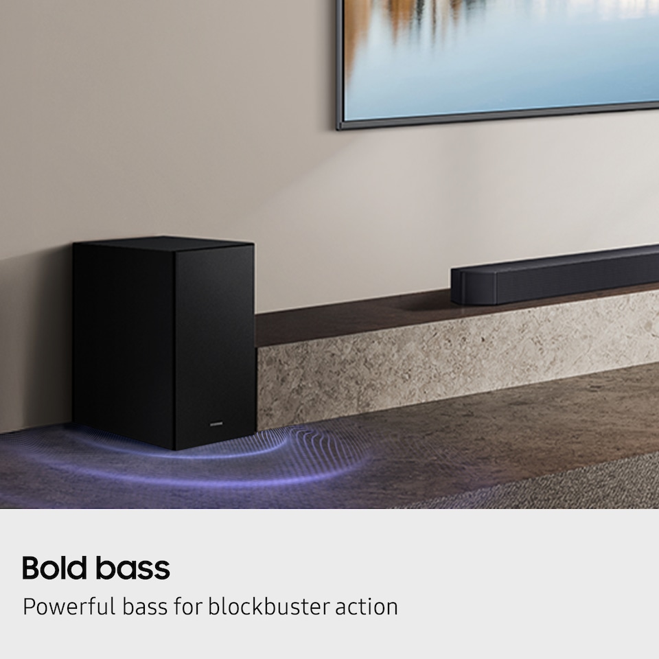 image 1 of SAMSUNG Q-Series Soundbar HW Q600F 3.1.2 ch Subwoofer (Model 2025) SpaceFit Sound Pro, Q-Symphony, Adaptive Sound | Black | Black