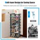 image 9 of COSTWAY 7-tier Double Shoe Storage Tower Rack Stand Black Black