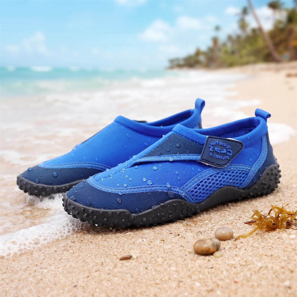 image 1 of GEEZY Aqua Water Shoes, Unisex, Beach Surfing Holidays - Blue, UK Adult 7