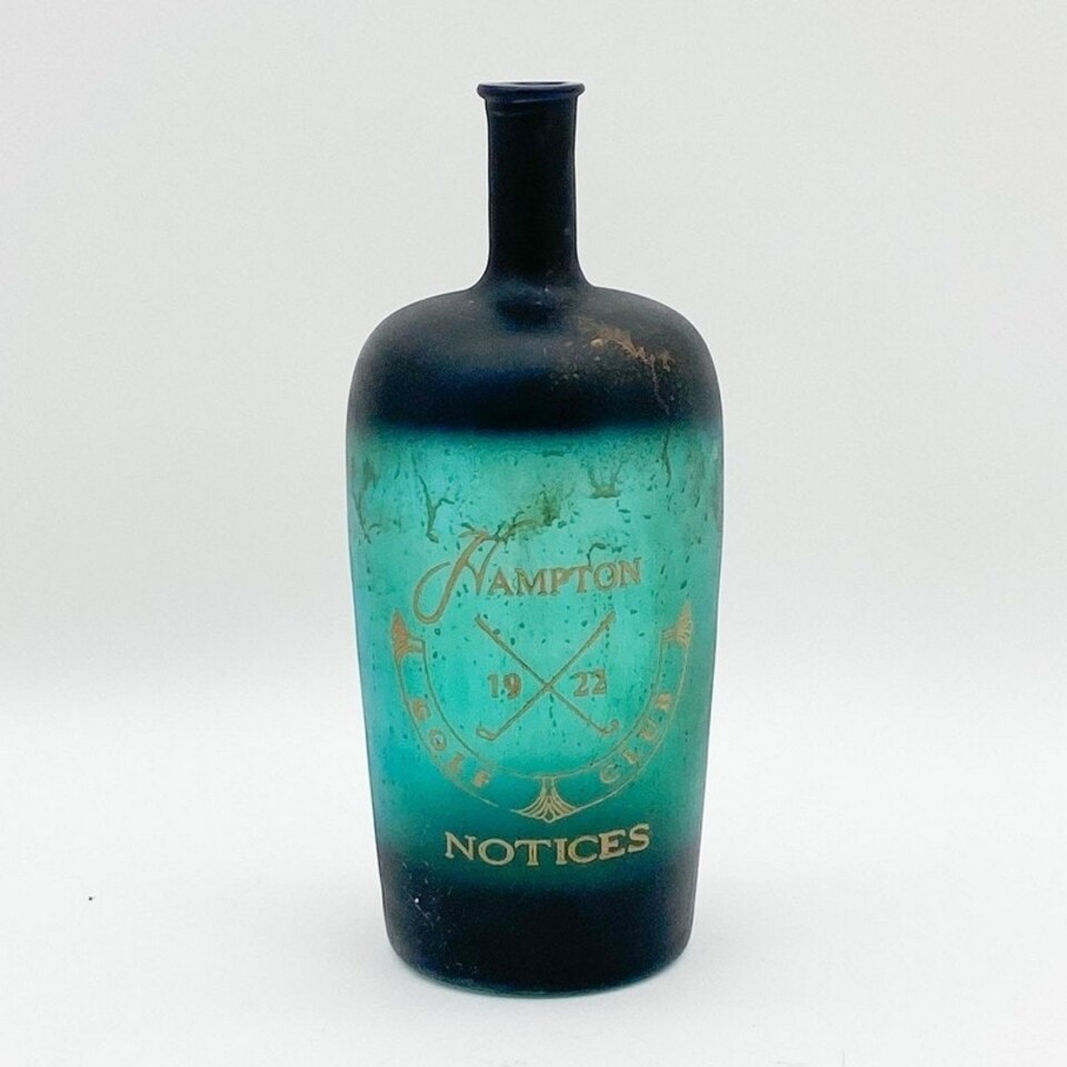 15 Inch Decorative Vase/Bottle - Tinted Glass - L16 x W16 x H38 cm Blue