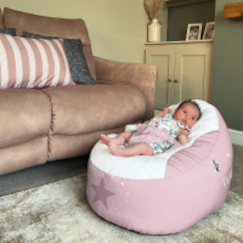 image 1 of rucomfy Wish Upon a Star Gaga Baby Bean Bag - Soft Newborn Seat