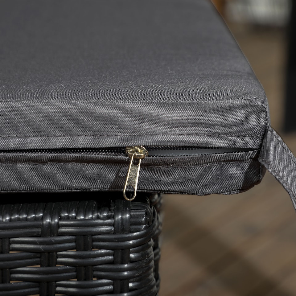 image 1 of Outsunny 4 Pieces PE Rattan Garden Chairs with Cushion, Patio Wicker Dining Chairs with Backrest for Patio, Deck, Garden, Black